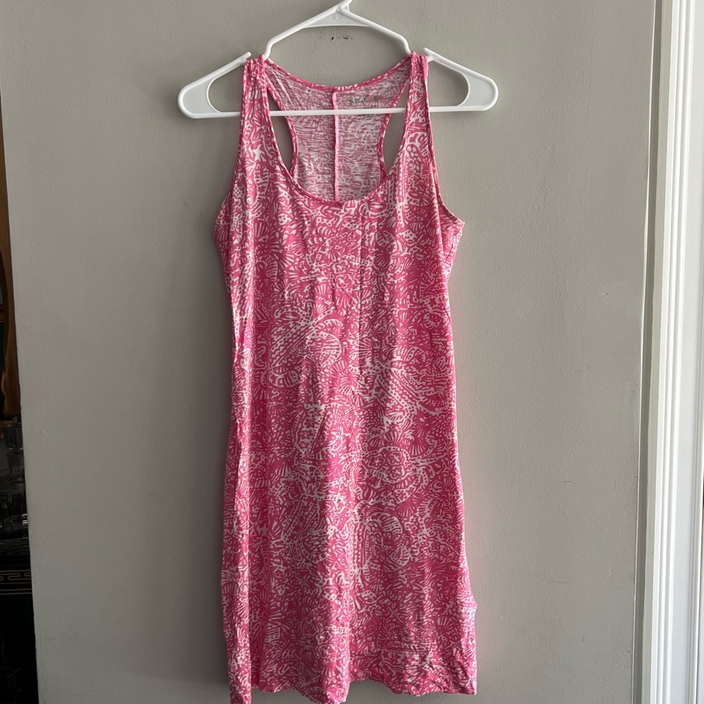Lilly Pulitzer Cotton Jersey Shift Racerback Swim Cover Up Nightgown Pink XS